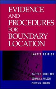 Cover of: Evidence and Procedures for Boundary Location