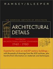 Cover of: Architectural Details : Classic Pages from Architectural Graphic Standards 1940 - 1980