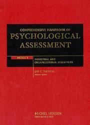 Comprehensive handbook of psychological assessment