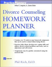 Cover of: Divorce Counseling Homework Planner