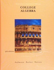 Cover of: College algebra: Instructor's annotated edition