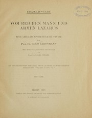 Cover of: Vom reichen Mann und armen Lazarus: eine literargeschichtliche Studie
