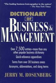 Dictionary of business and management by Jerry Martin Rosenberg