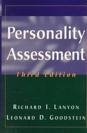 Personality assessment by Richard I. Lanyon