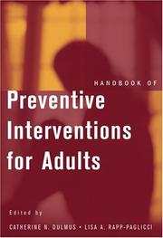 Handbook of preventive interventions for adults