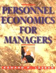 Cover of: Personnel economics for managers by Edward P. Lazear