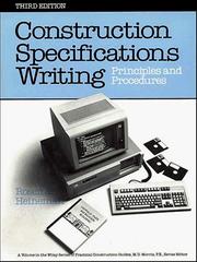 Cover of: Construction Specification Writing: Principles and Procedures, 3rd Edition