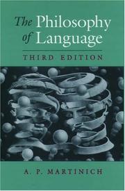 Cover of: The Philosophy of language by edited by A.P. Martinich.