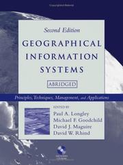 Geographical information systems : principles, techniques, management, and applications