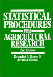 Statistical procedures for agricultural research by Kwanchai A. Gomez