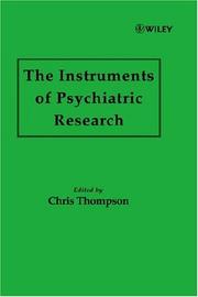 The Instruments of psychiatric research edited by Chris Thompson