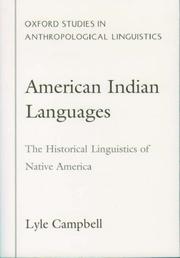 Cover of: American Indian Languages: The Historical Linguistics of Native America (Oxford Studies in Anthropological Linguistics, 4)