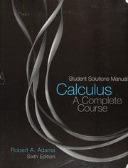 Cover of: Student solutions manual [to] Calculus: a complete course, 6th ed