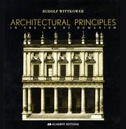 Cover of: Architectural Principles in the Age of Humanism