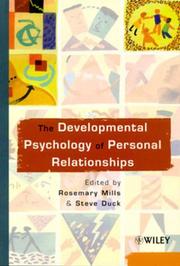 The developmental psychology of personal relationships