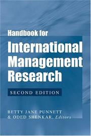 Handbook for international management research