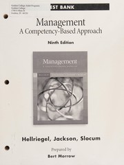 Cover of: Test Bank: Management ; a competency-based approach