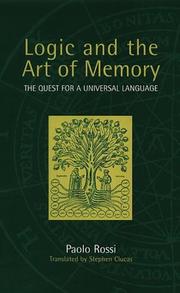 Cover of: Logic and the Art of Memory
