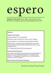 Cover of: espero 0: Libertäre Zeitschrift, Neue Folge