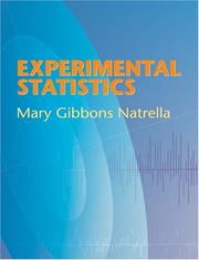 Experimental statistics by Mary Gibbons Natrella