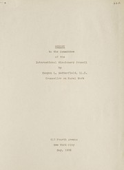Cover of: Report to the Committee of the International Missionary Council
