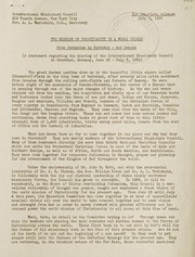 Cover of: The mission of Christianity in a world crisis, from Jerusalem to Herrnhut and beyond: (a statement regarding the meeting of the International Missionary Council in Herrnhut, Germany, June 23 - July 3, 1932