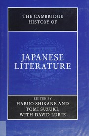 Cover of: Cambridge History of Japanese Literature by Haruo Shirane, Tomi Suzuki, David Lurie