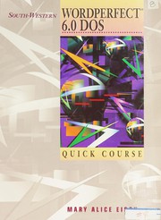 Cover of: WordPerfect 6.0/6.1 DOS : Quick Course