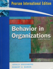 Cover of: Behavior in organizations by Jerald Greenberg