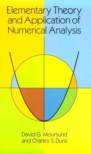 Cover of: Elementary theory and application of numerical analysis