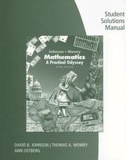 Cover of: Student Solutions Manual for Johnson/Mowry's Mathematics: A Practical Odyssey, 6th
