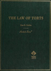 Cover of: Hornbook on the Law of Torts