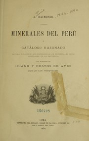 Cover of: Minerales del Perú by Raimondi, Antonio