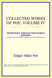 Cover of: Collected Works of Poe, Volume IV (Webster's French Thesaurus Edition) by ICON Reference