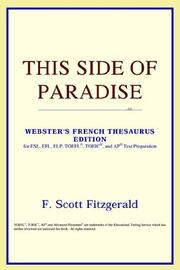 Cover of: This Side of Paradise (Webster's French Thesaurus Edition) by ICON Reference
