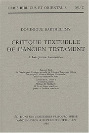 Cover of: Isaie, Jeremie Et Lamentations