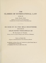 Cover of: De Indis et De ivre belli relectiones: Edited by Ernest Nys.