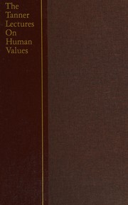 Cover of: The Tanner lectures on human values