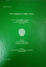 Select epigraphs of Andhra Pradesh by P. V. Parabrahma Sastry