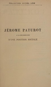Cover of: Jérôme Paturot: à la recherche d'une position sociale