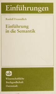 Cover of: Einführung in die Semantik