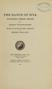 Cover of: The dance of Síva: Fourteen Indian essays