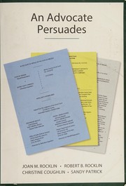Cover of: An advocate persuades by Joan Malmud