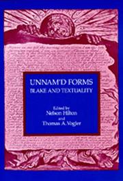 Cover of: Unnam'd forms: Blake and textuality