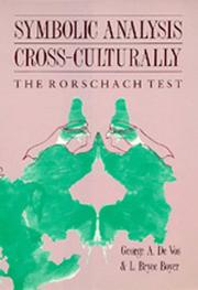 Cover of: Symbolic analysis cross-culturally: the Rorschach test