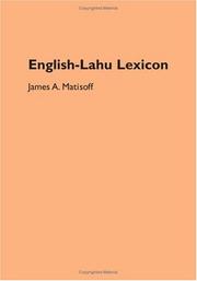 Cover of: English-Lahu Lexicon (University of California Publications in Linguistics)