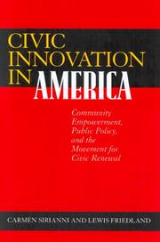 Cover of: Civic Innovation in America: Community Empowerment, Public Policy, and the Movement for Civic Renewal
