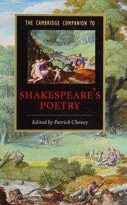 Cover of: CAMBRIDGE COMPANION TO SHAKESPEARE'S POETRY; ED. BY PATRICK CHENEY.