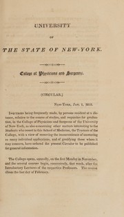 Cover of: (Circular) of the College of Physicians and Surgeons [of the] University of the State of New York
