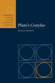 Cover of: Plato's Cratylus (Cambridge Studies in the Dialogues of Plato)